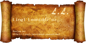 Lingl Leonidász névjegykártya
